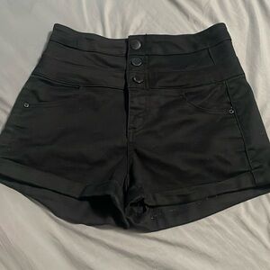 Tinseltown Size 0 Black High Waist Denim Shorts
